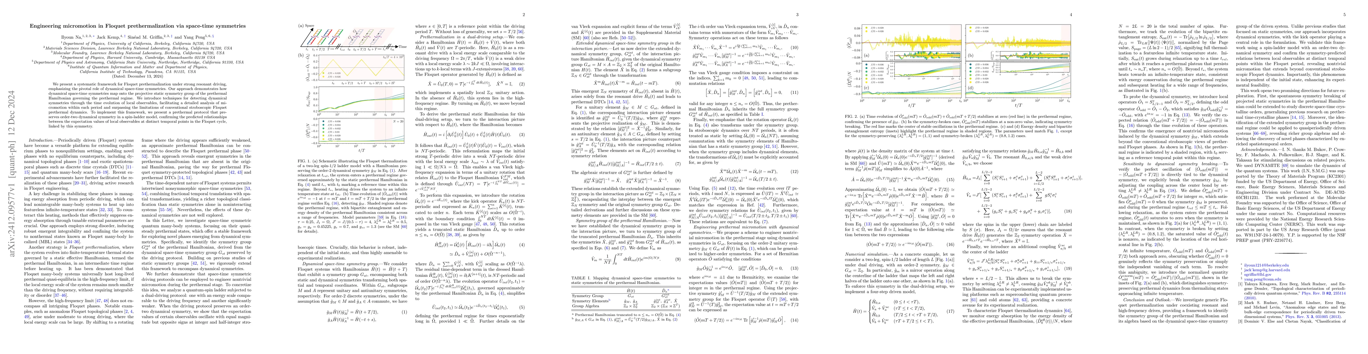 Thumbnail for Engineering micromotion in Floquet prethermalization via space-time
  symmetries