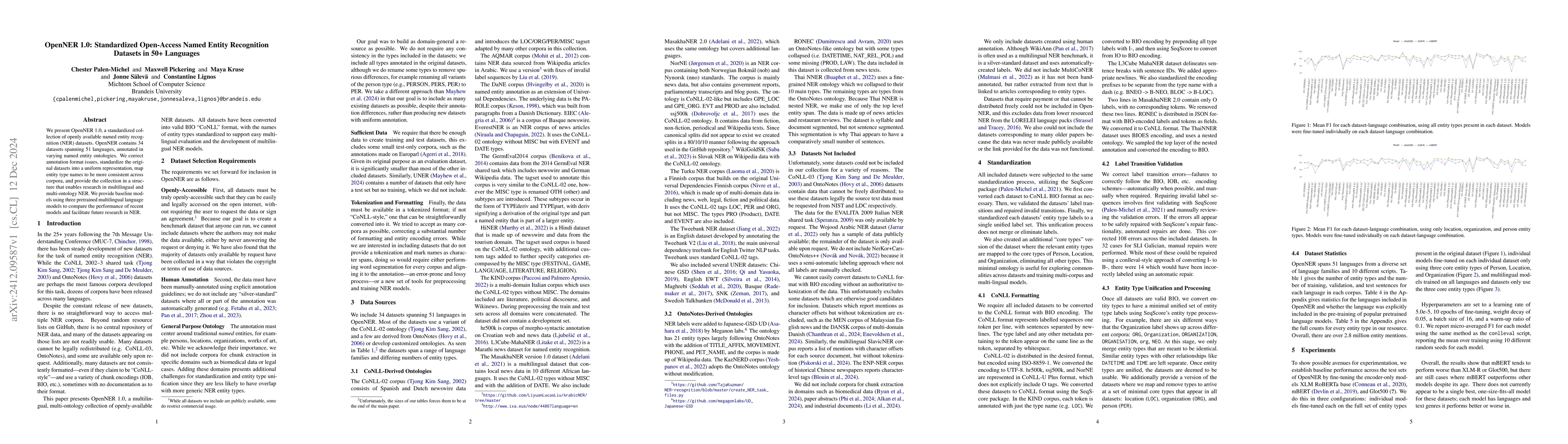 Thumbnail for OpenNER 1.0: Standardized Open-Access Named Entity Recognition Datasets
  in 50+ Languages