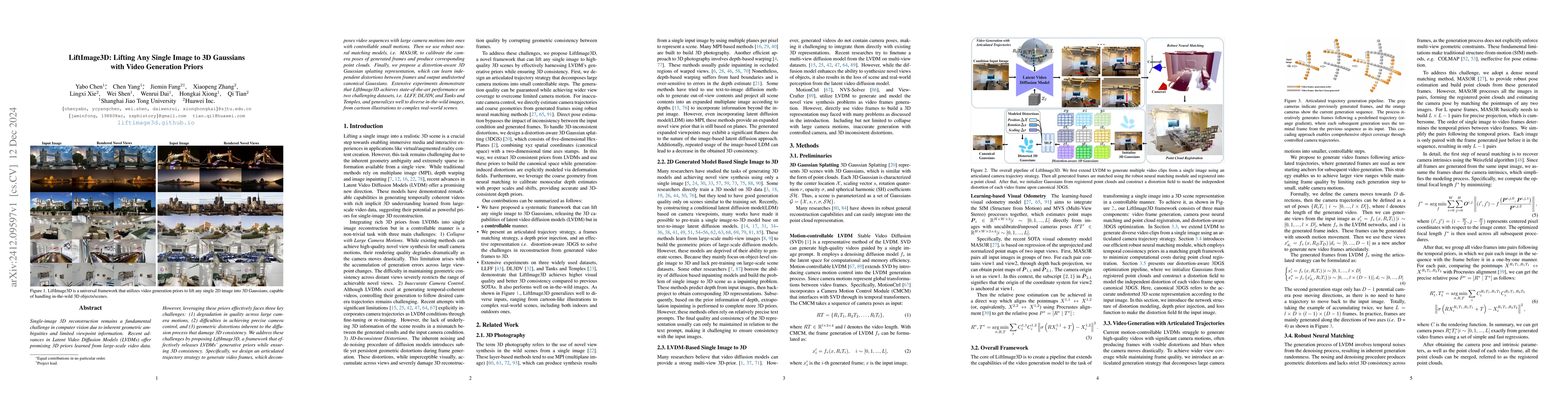 Thumbnail for LiftImage3D: Lifting Any Single Image to 3D Gaussians with Video
  Generation Priors
