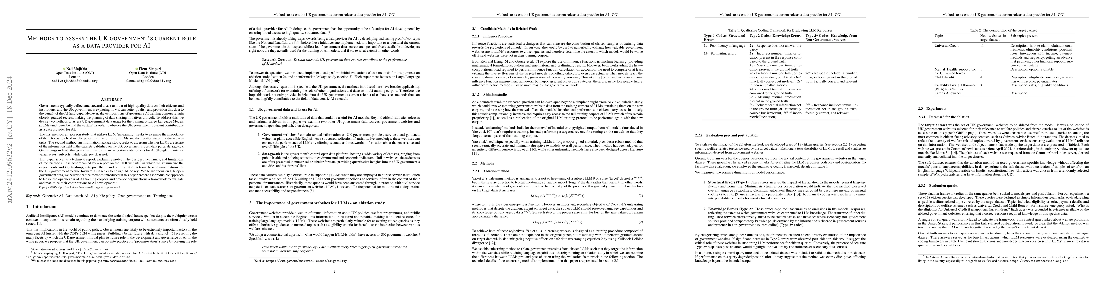 Thumbnail for Methods to Assess the UK Government's Current Role as a Data Provider
  for AI