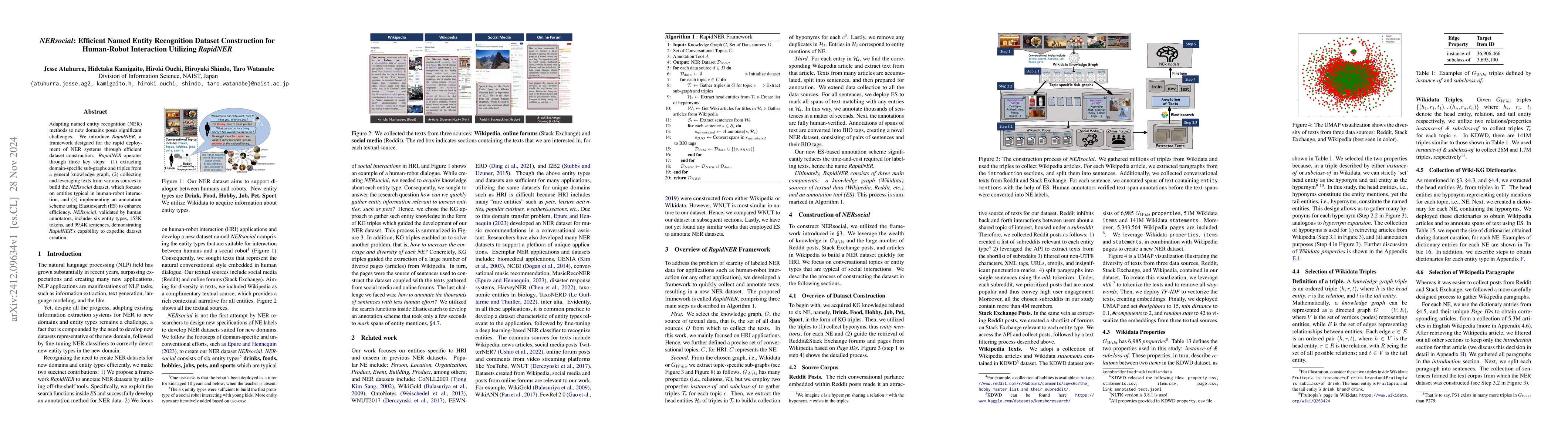 Thumbnail for NERsocial: Efficient Named Entity Recognition Dataset Construction for
  Human-Robot Interaction Utilizing RapidNER