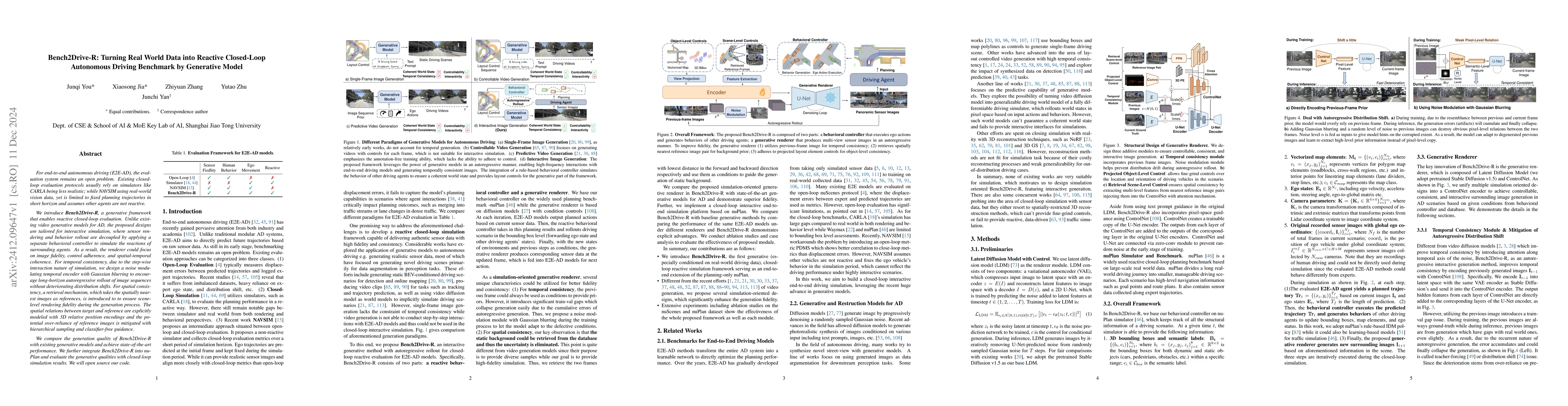 Thumbnail for Bench2Drive-R: Turning Real World Data into Reactive Closed-Loop
  Autonomous Driving Benchmark by Generative Model