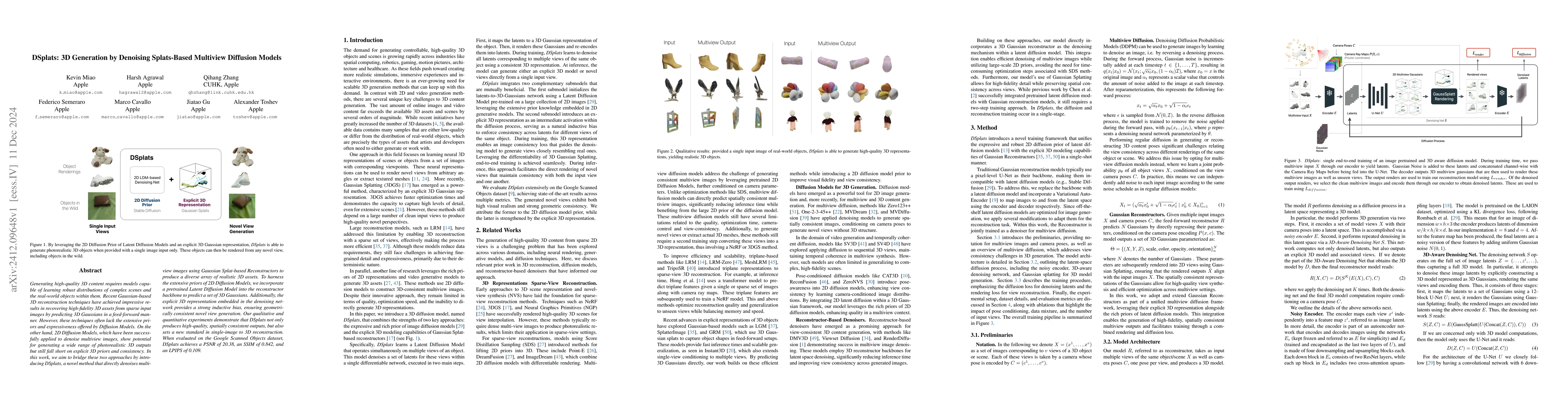 Thumbnail for DSplats: 3D Generation by Denoising Splats-Based Multiview Diffusion
  Models