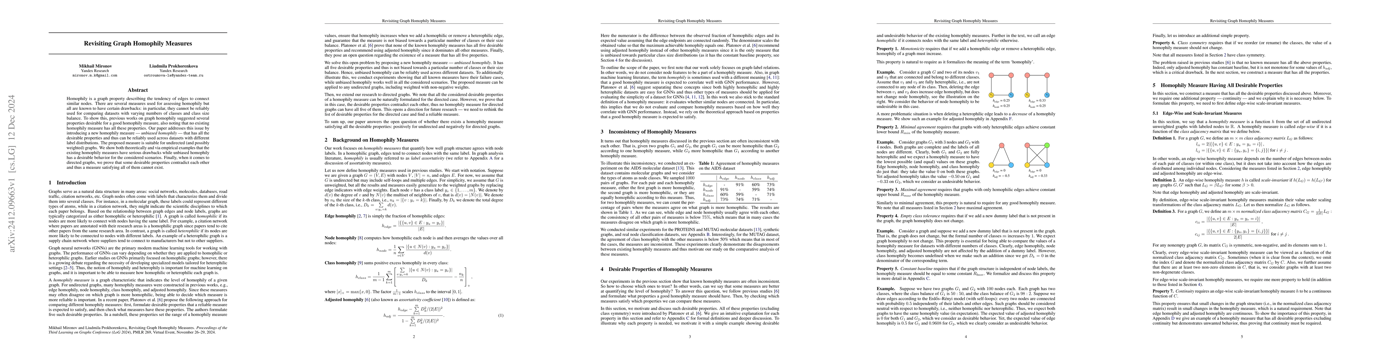 Thumbnail for Revisiting Graph Homophily Measures