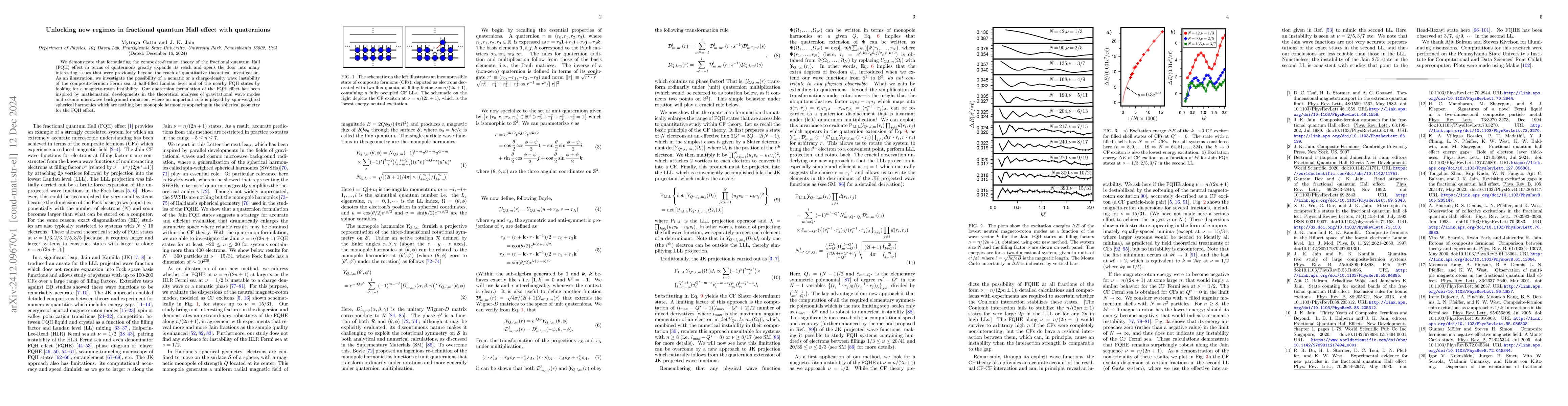 Thumbnail for Unlocking new regimes in fractional quantum Hall effect with quaternions