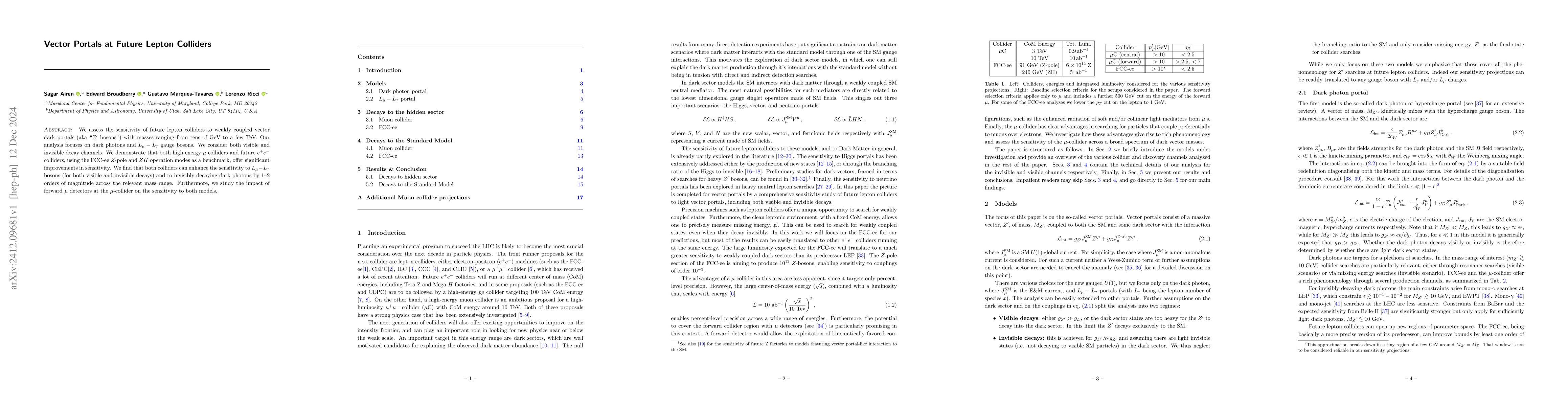 Thumbnail for Vector Portals at Future Lepton Colliders
