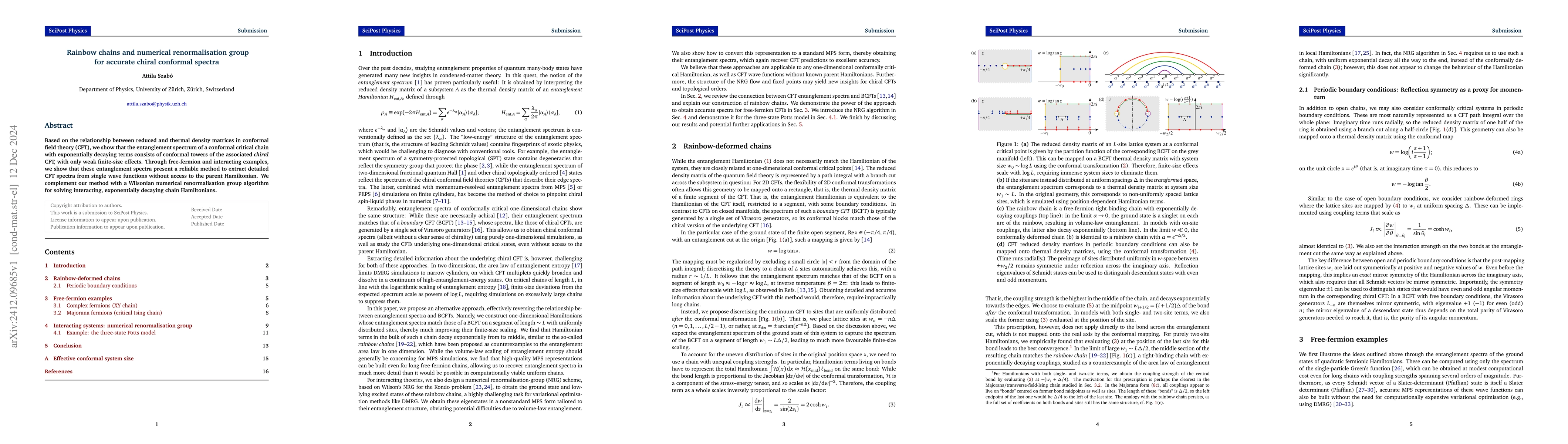 Thumbnail for Rainbow chains and numerical renormalisation group for accurate chiral
  conformal spectra