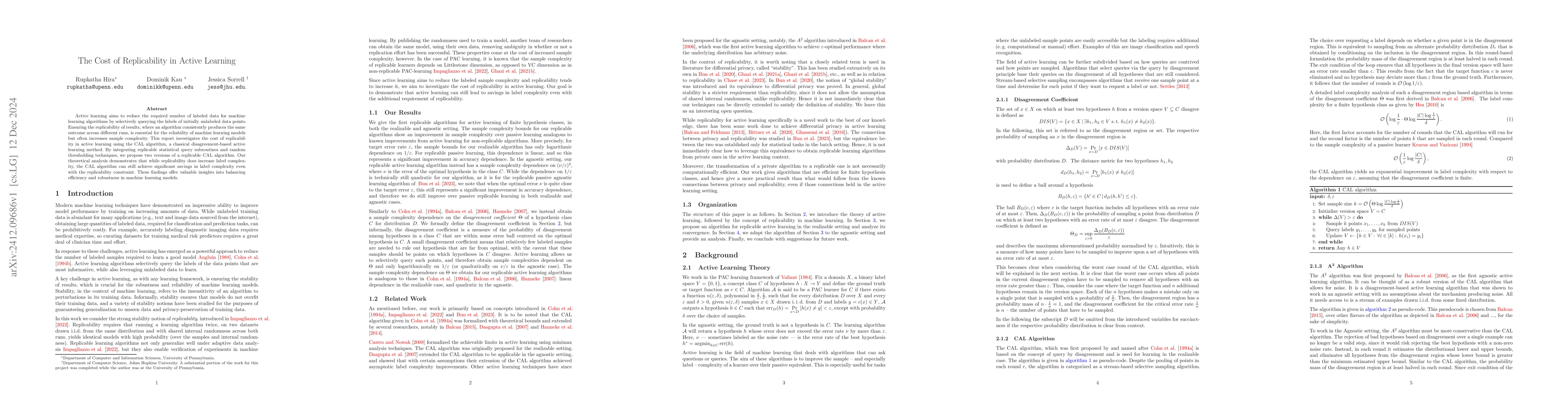 Thumbnail for The Cost of Replicability in Active Learning