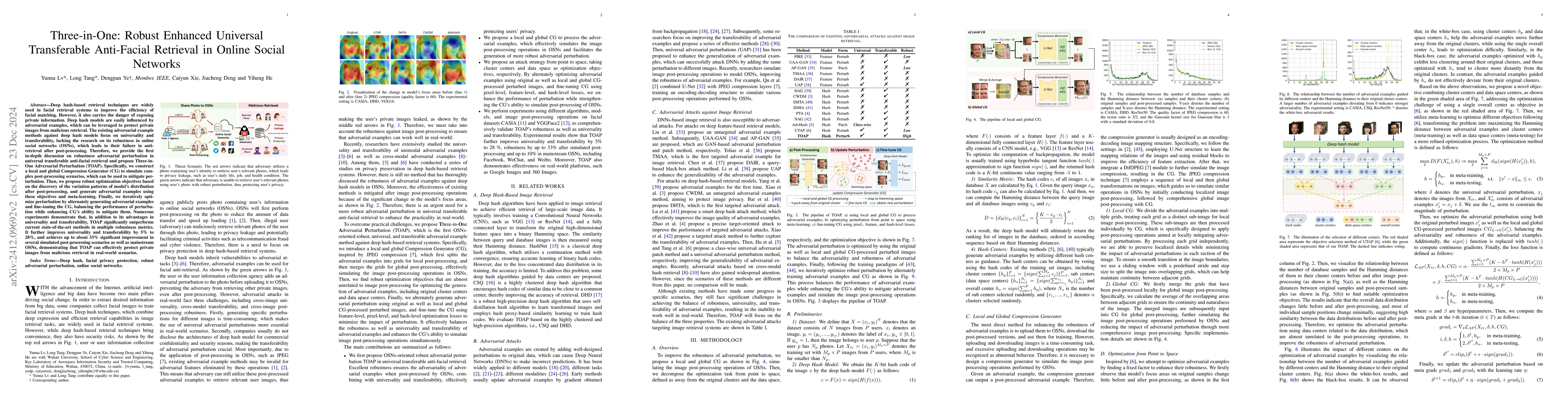 Thumbnail for Three-in-One: Robust Enhanced Universal Transferable Anti-Facial
  Retrieval in Online Social Networks