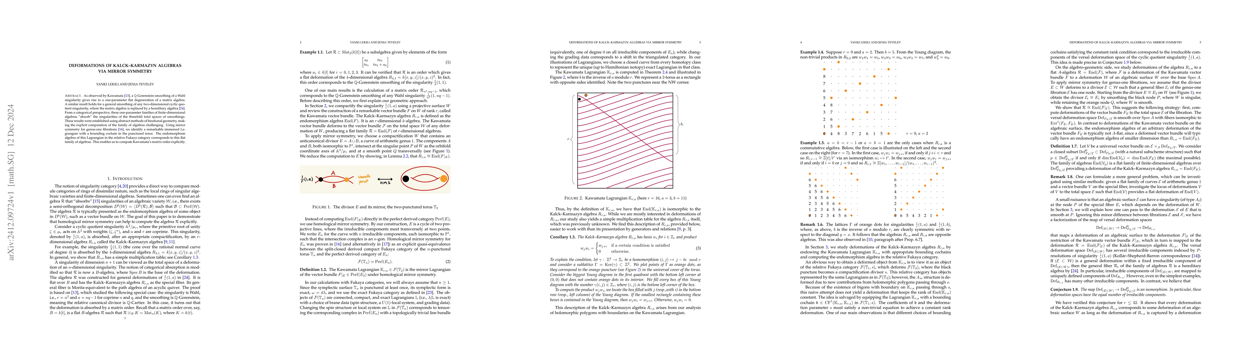Thumbnail for Deformations of Kalck--Karmazyn algebras via Mirror Symmetry