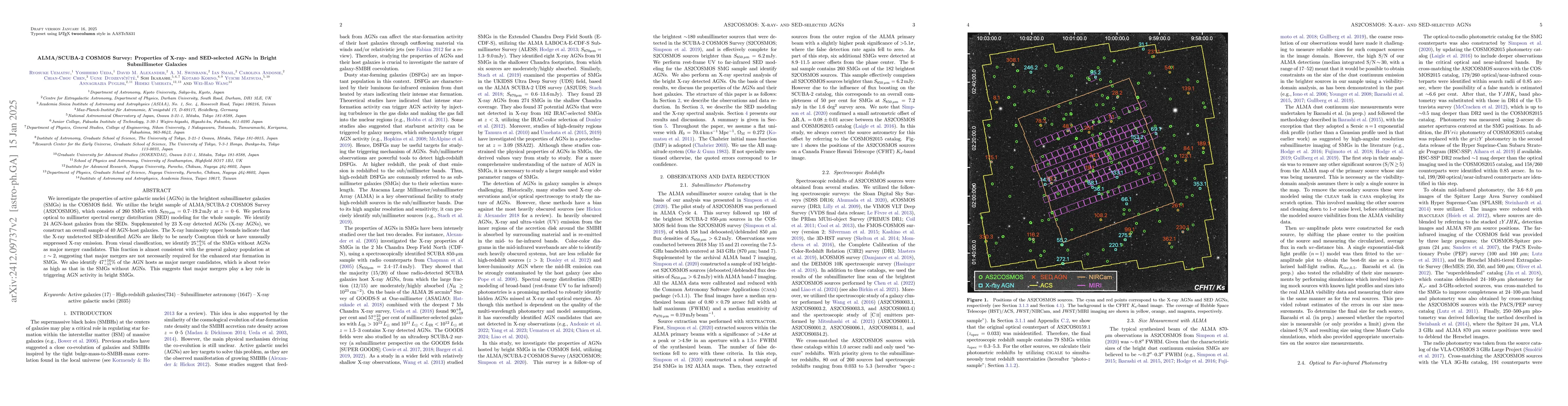 Thumbnail for ALMA/SCUBA-2 COSMOS Survey: Properties of X-ray- and SED-selected AGNs
  in Bright Submillimeter Galaxies