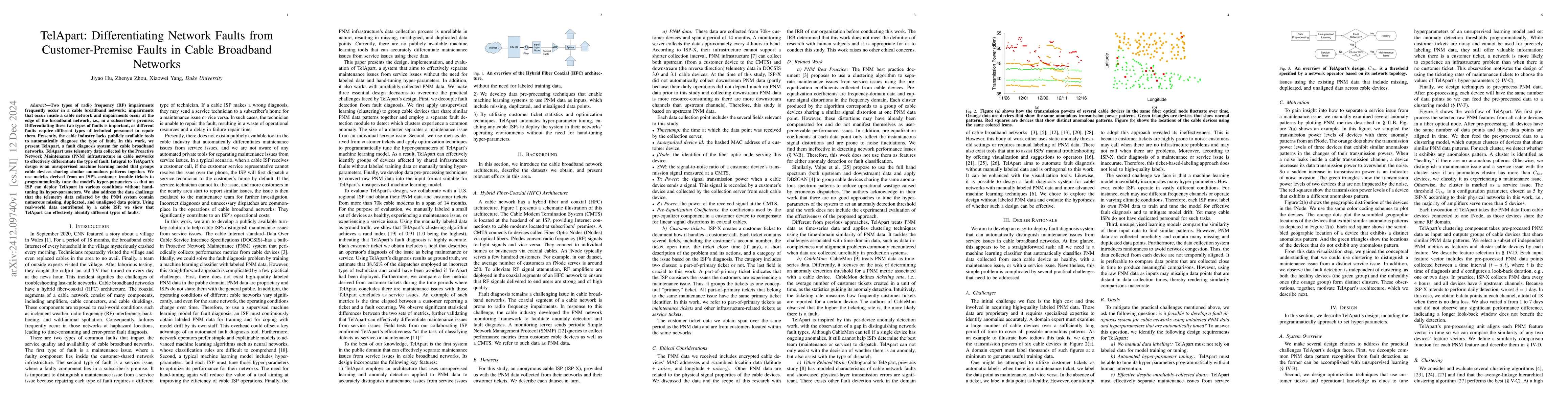 Thumbnail for TelApart: Differentiating Network Faults from Customer-Premise Faults in
  Cable Broadband Networks