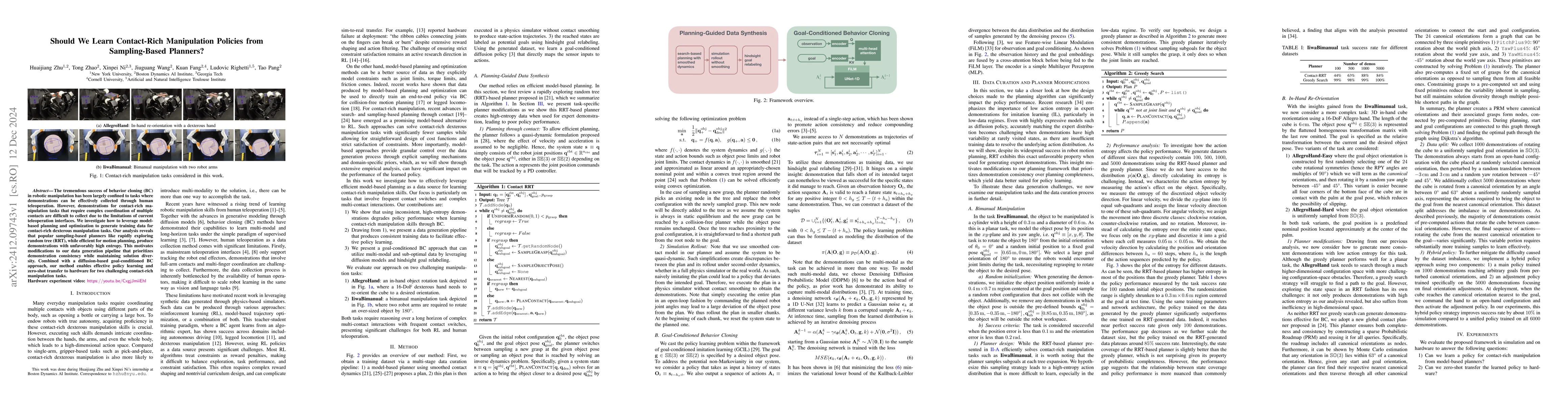 Thumbnail for Should We Learn Contact-Rich Manipulation Policies from Sampling-Based
  Planners?