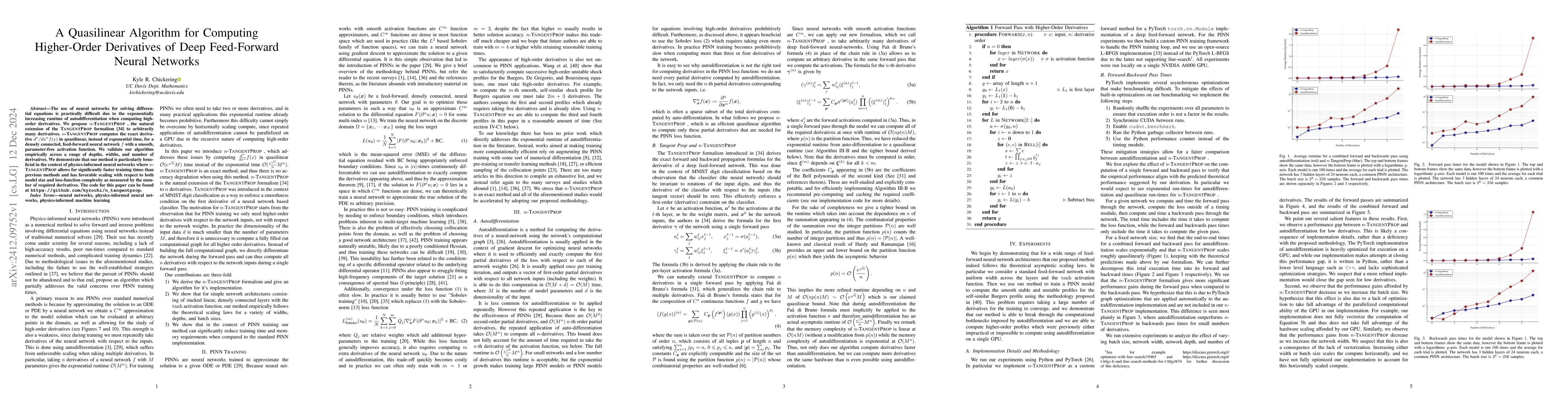Thumbnail for A Quasilinear Algorithm for Computing Higher-Order Derivatives of Deep
  Feed-Forward Neural Networks