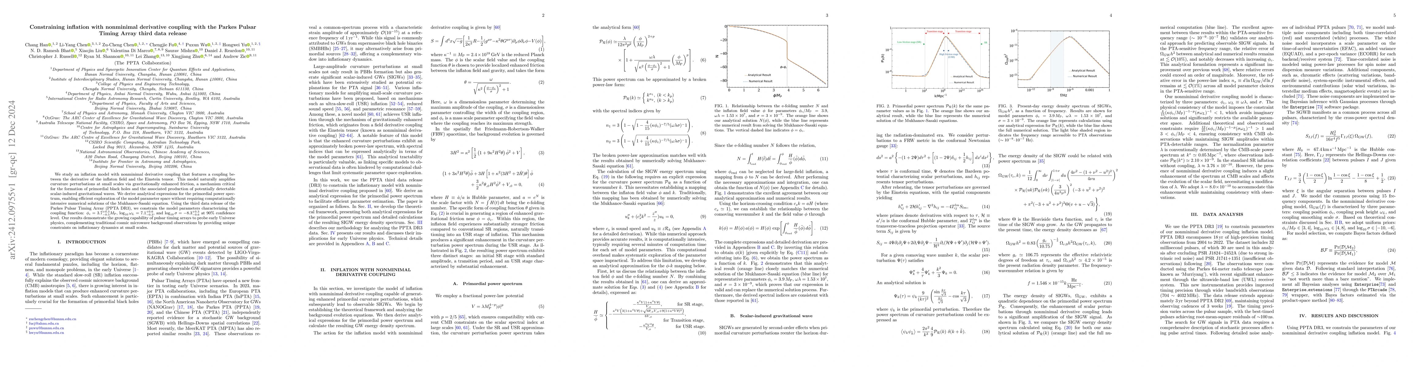 Thumbnail for Constraining inflation with nonminimal derivative coupling with the
  Parkes Pulsar Timing Array third data release
