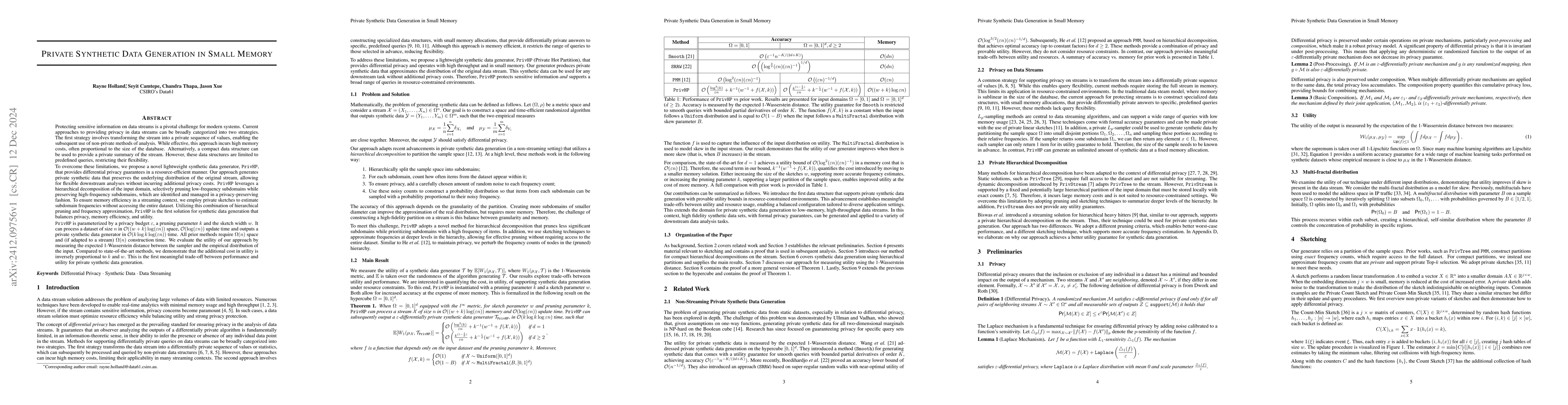 Thumbnail for Private Synthetic Data Generation in Small Memory