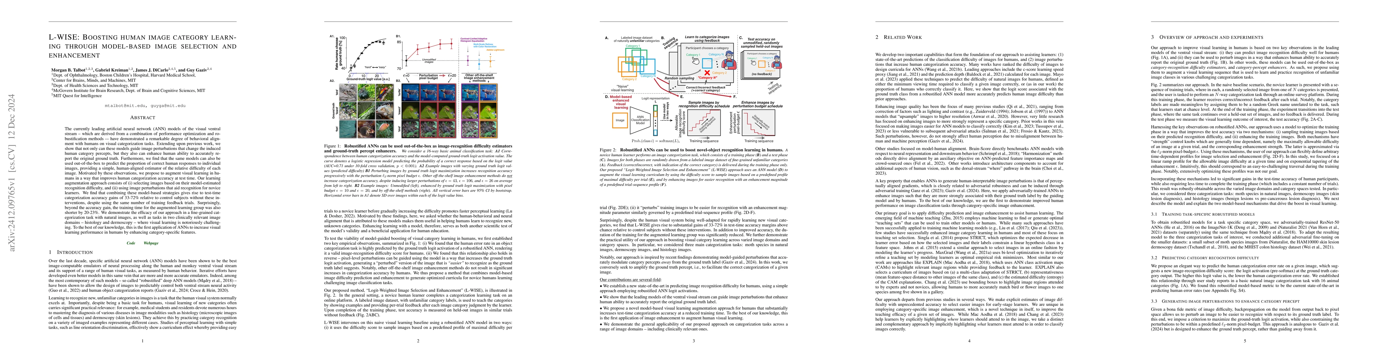 Thumbnail for L-WISE: Boosting Human Image Category Learning Through Model-Based Image
  Selection And Enhancement