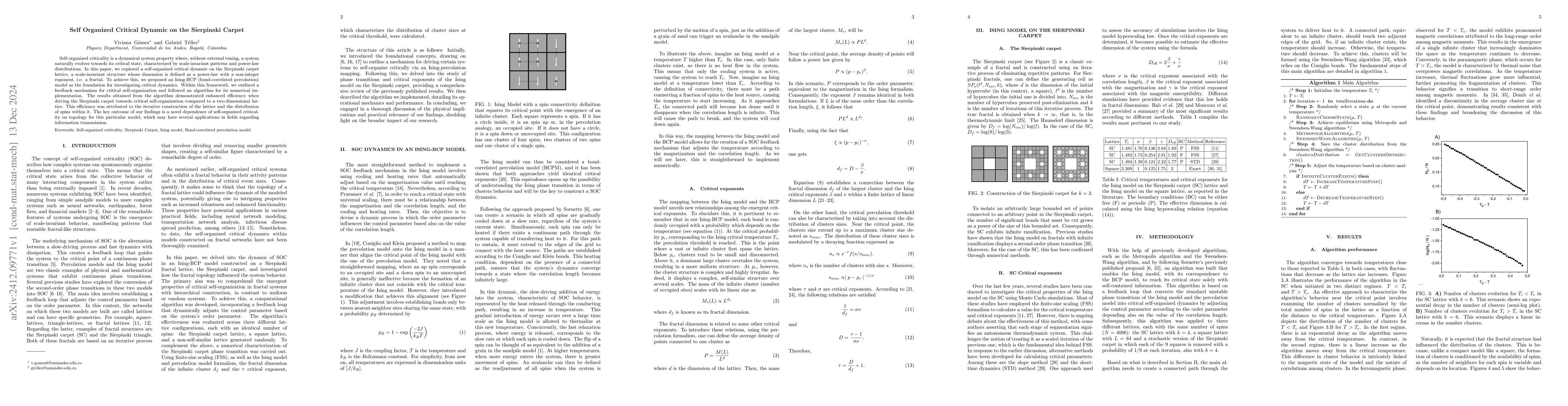 Thumbnail for Self Organized Critical Dynamic on the Sierpinski Carpet