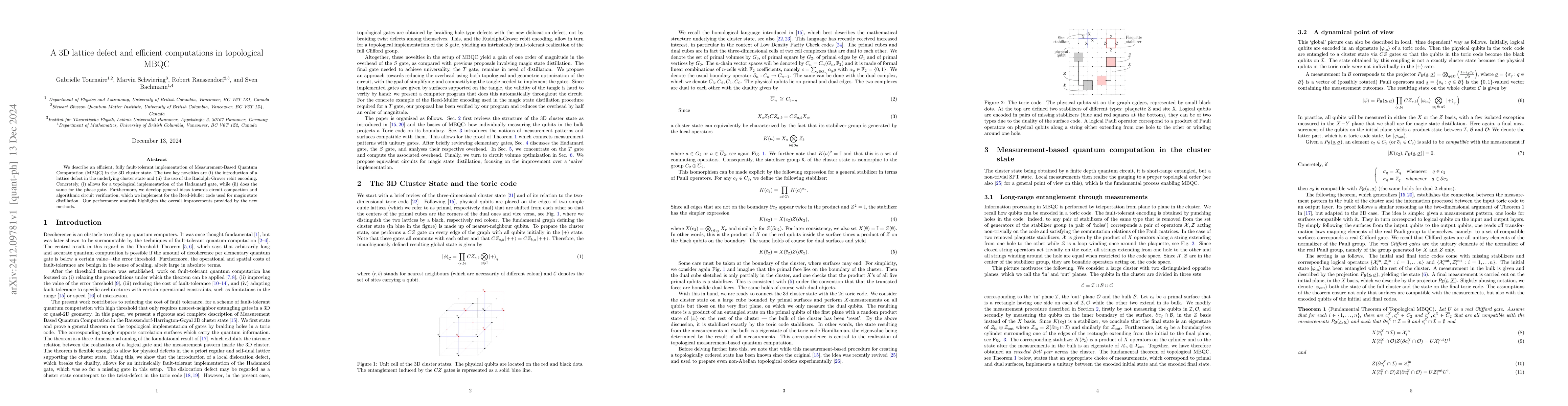 Thumbnail for A 3D lattice defect and efficient computations in topological MBQC