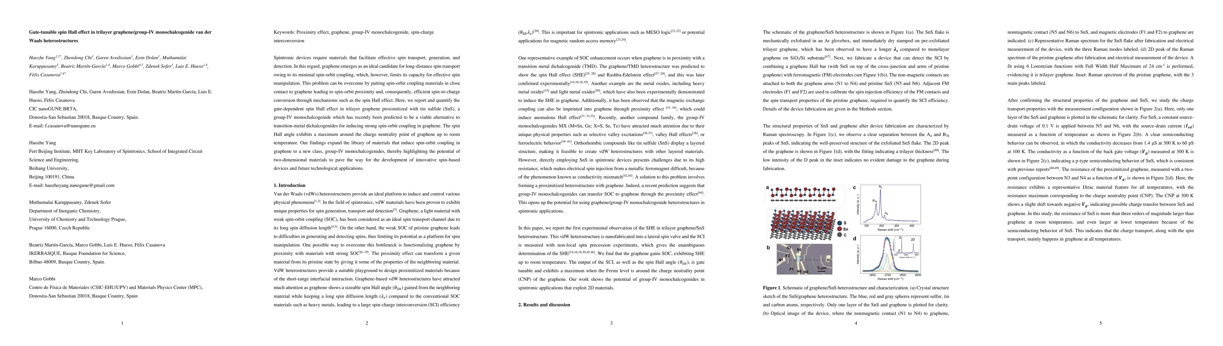 Thumbnail for Gate-tunable spin Hall effect in trilayer graphene/group-IV
  monochalcogenide van der Waals heterostructures