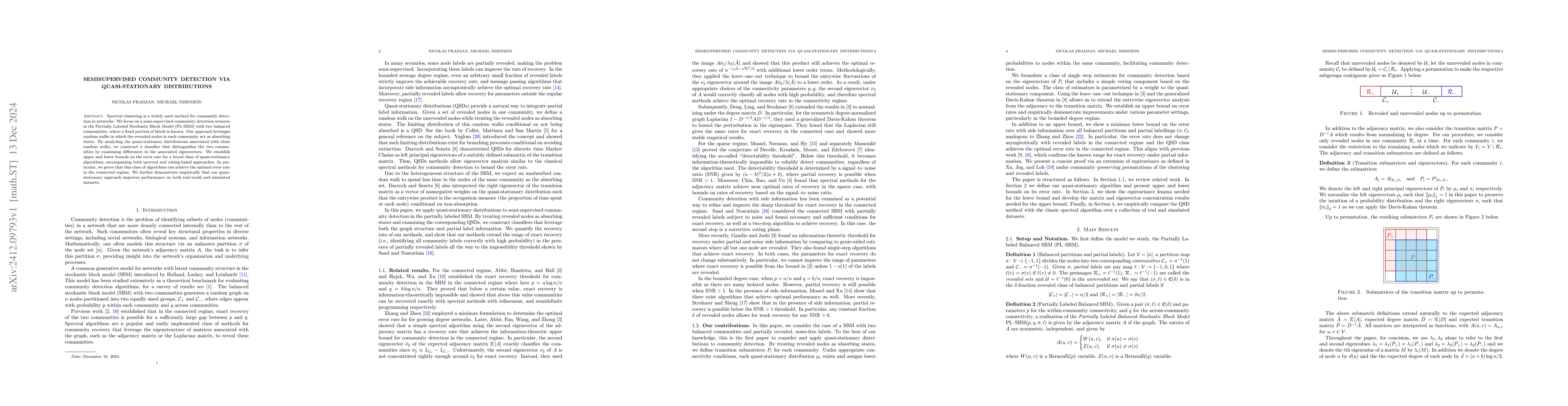Thumbnail for Semi-Supervised Community Detection via Quasi-Stationary Distributions