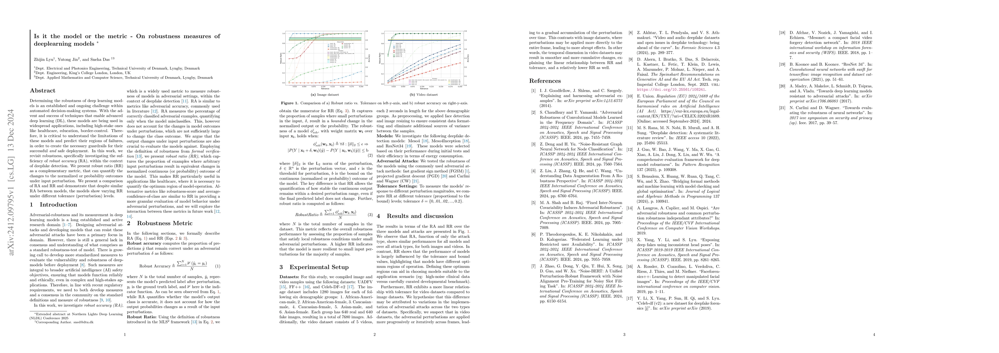 Thumbnail for Is it the model or the metric -- On robustness measures of deeplearning
  models
