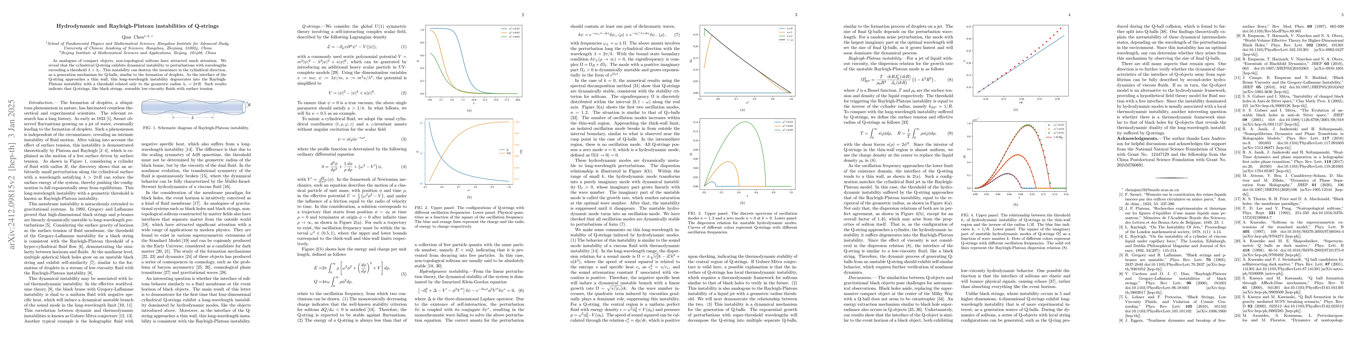 Thumbnail for Hydrodynamic and Rayleigh-Plateau instabilities of Q-strings