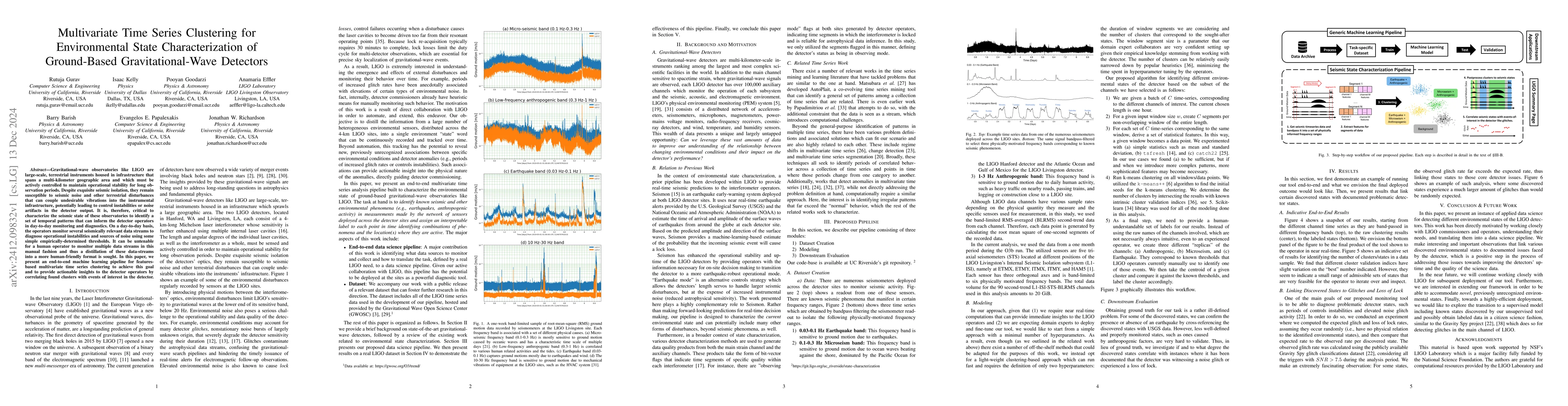 Thumbnail for Multivariate Time Series Clustering for Environmental State
  Characterization of Ground-Based Gravitational-Wave Detectors