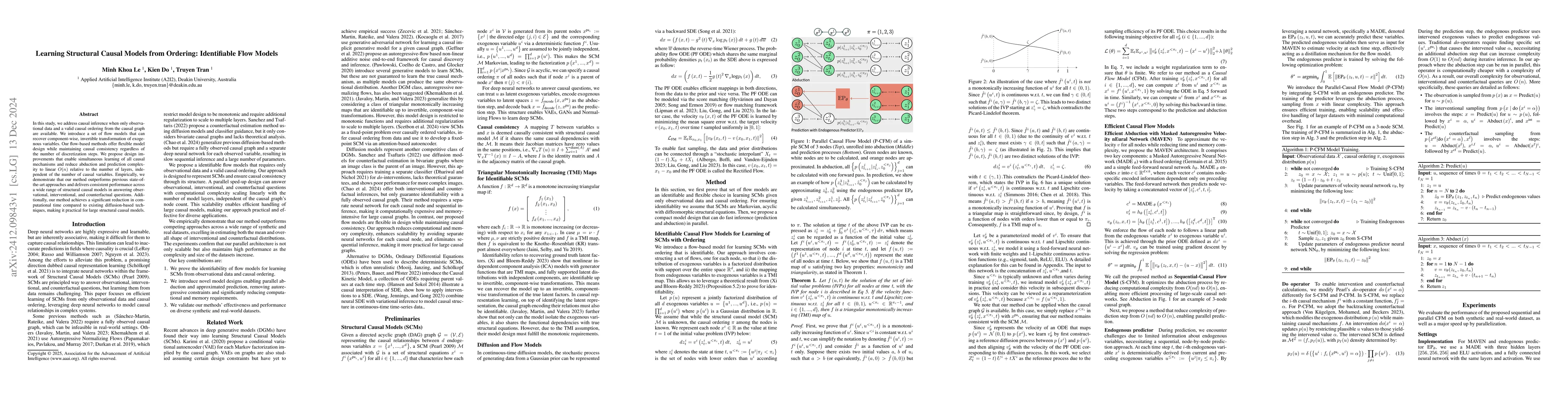 Thumbnail for Learning Structural Causal Models from Ordering: Identifiable Flow
  Models
