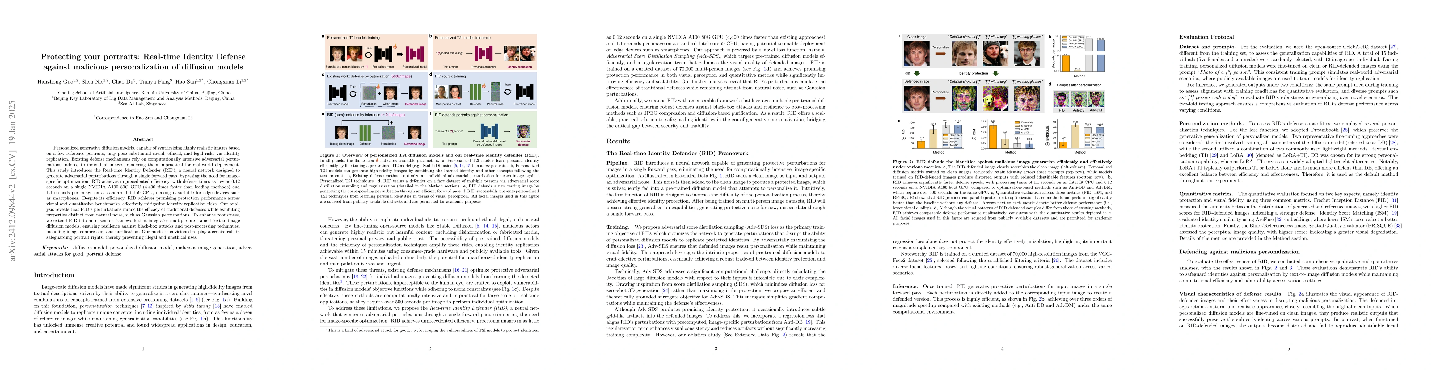 Thumbnail for Real-time Identity Defenses against Malicious Personalization of
  Diffusion Models