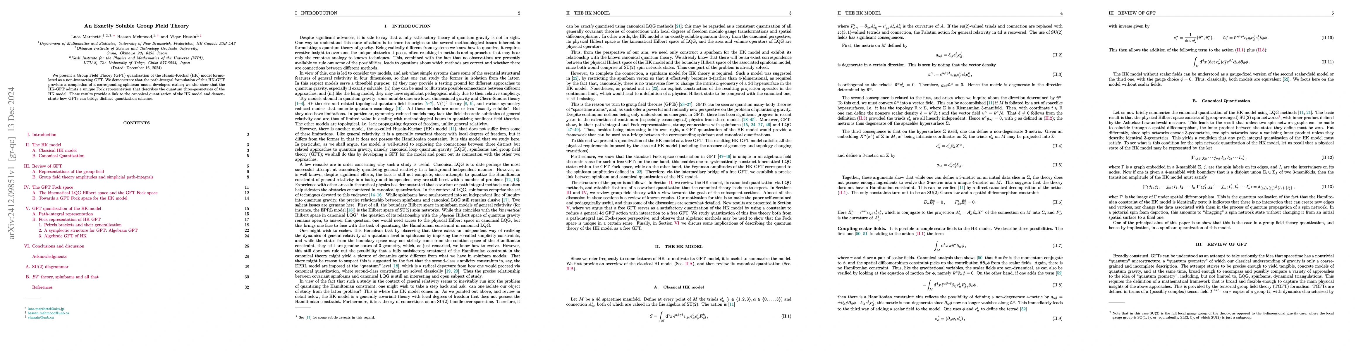 Thumbnail for An Exactly Soluble Group Field Theory
