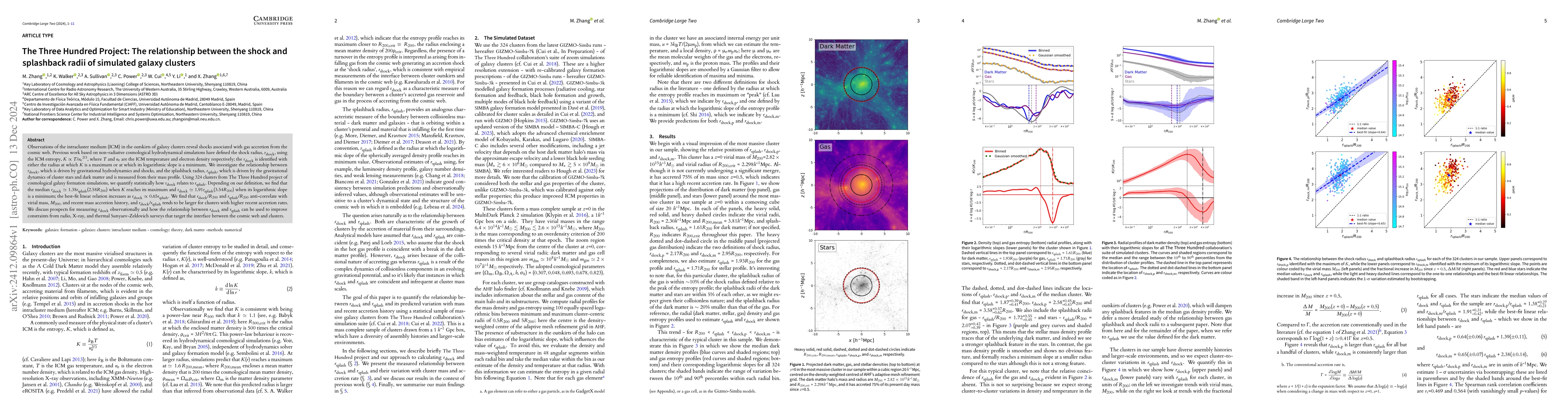 Thumbnail for The Three Hundred Project: The relationship between the shock and
  splashback radii of simulated galaxy clusters
