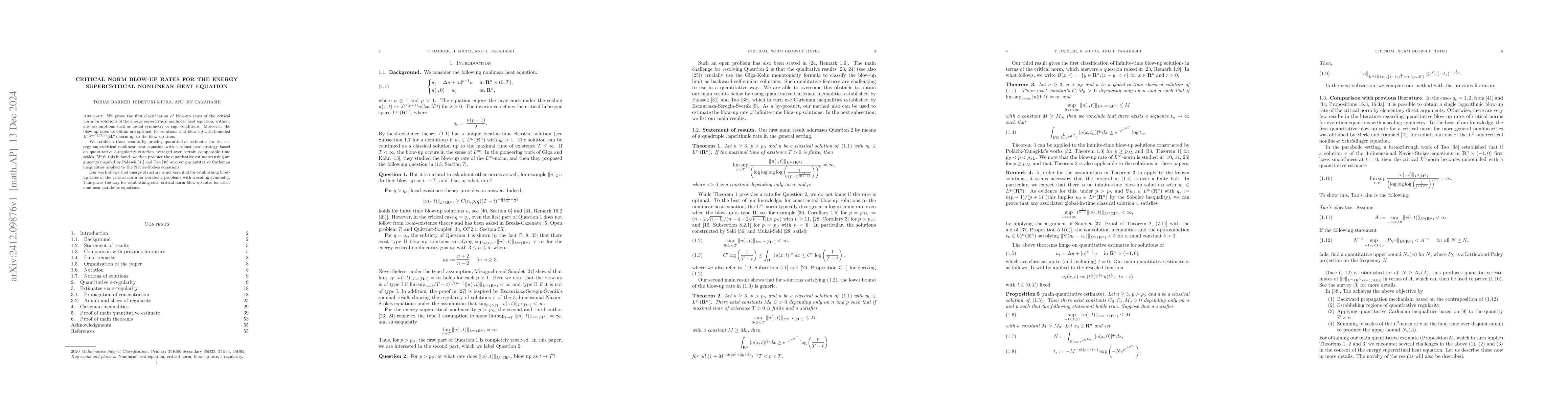 Thumbnail for Critical norm blow-up rates for the energy supercritical nonlinear heat
  equation