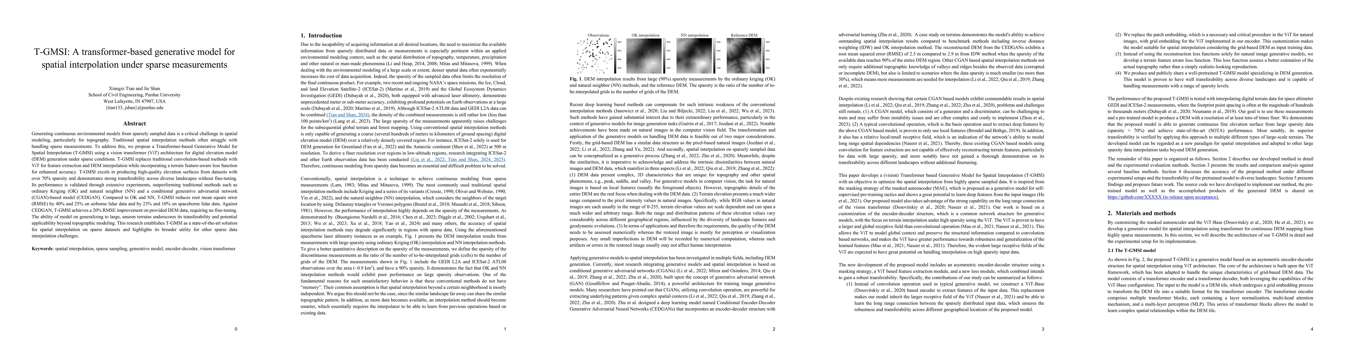 Thumbnail for T-GMSI: A transformer-based generative model for spatial interpolation
  under sparse measurements