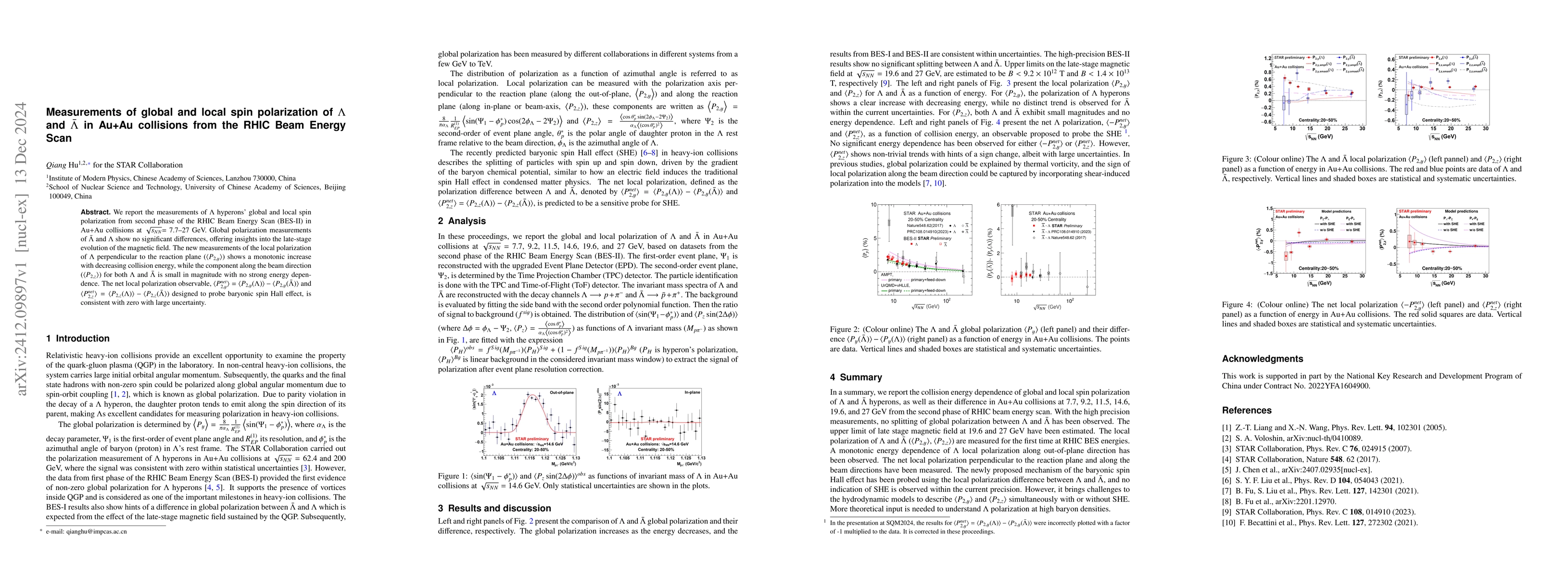 Thumbnail for Measurements of global and local spin polarization of $Λ$ and
  $\barΛ$ in Au+Au collisions from the RHIC Beam Energy Scan