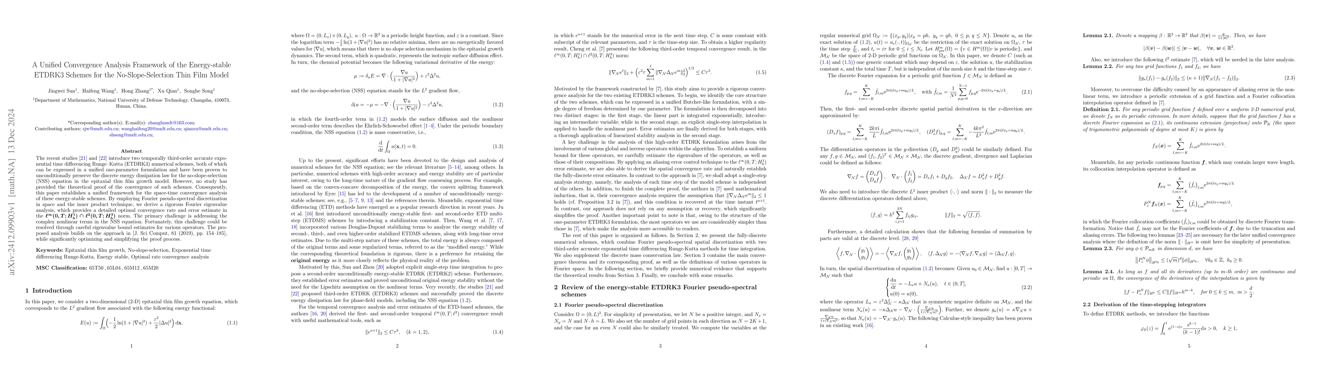Thumbnail for A unified convergence analysis framework of the energy-stable ETDRK3
  schemes for the No-slope-selection thin film model
