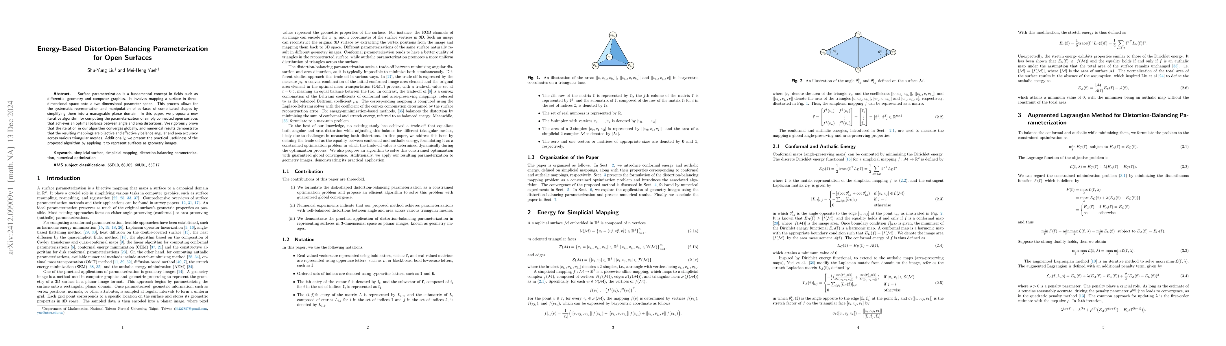 Thumbnail for Energy-Based Distortion-Balancing Parameterization for Open Surfaces