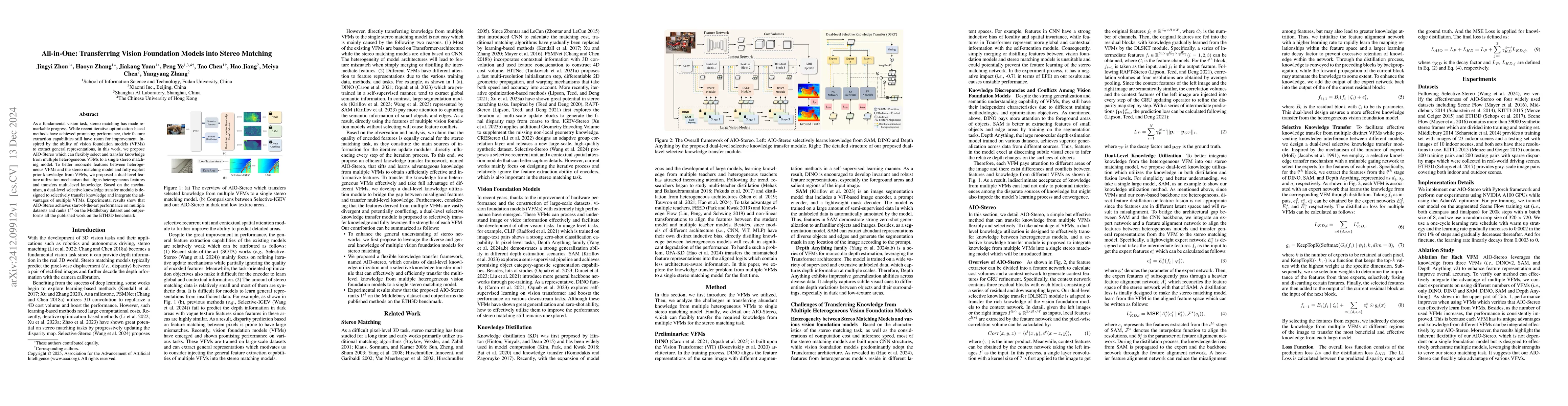 Thumbnail for All-in-One: Transferring Vision Foundation Models into Stereo Matching