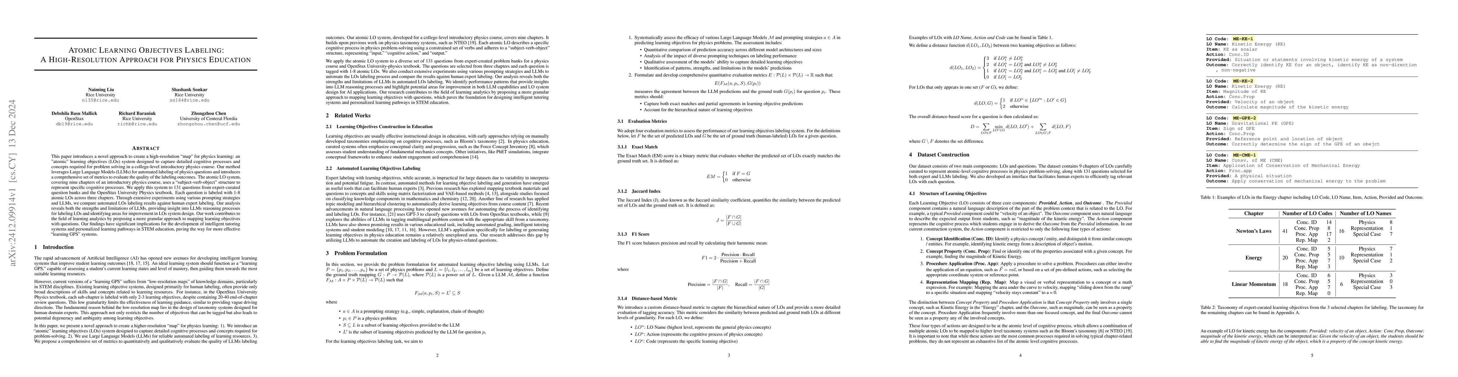 Thumbnail for Atomic Learning Objectives Labeling: A High-Resolution Approach for
  Physics Education