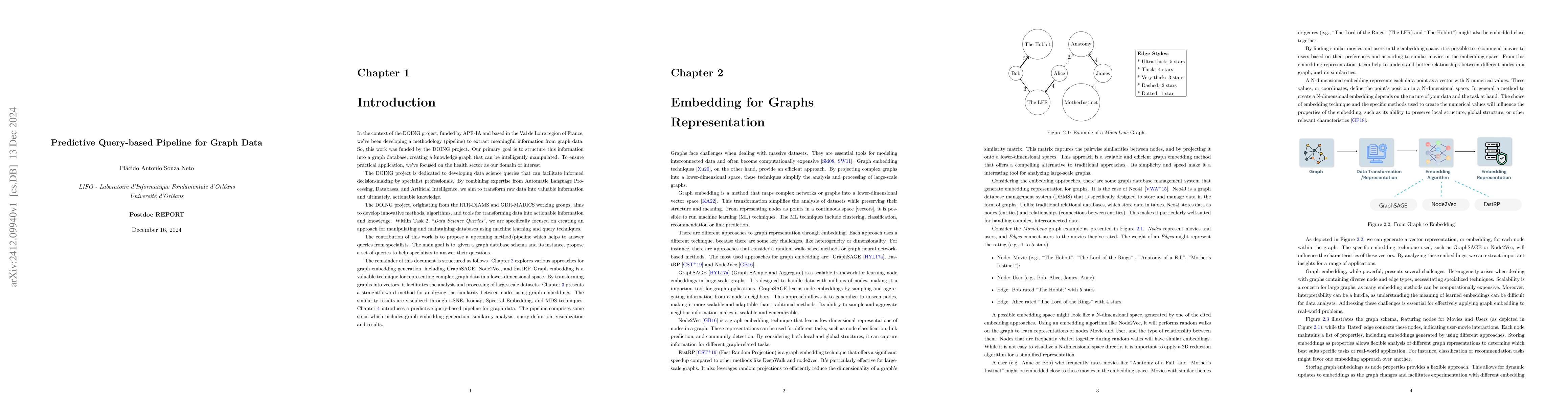 Thumbnail for Predictive Query-based Pipeline for Graph Data