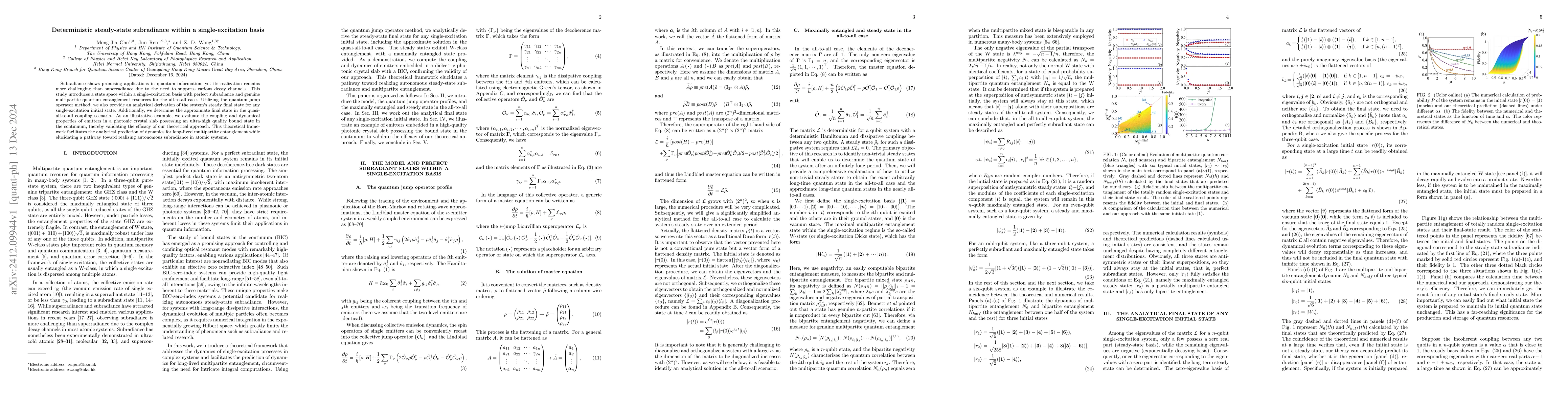 Thumbnail for Deterministic steady-state subradiance within a single-excitation basis