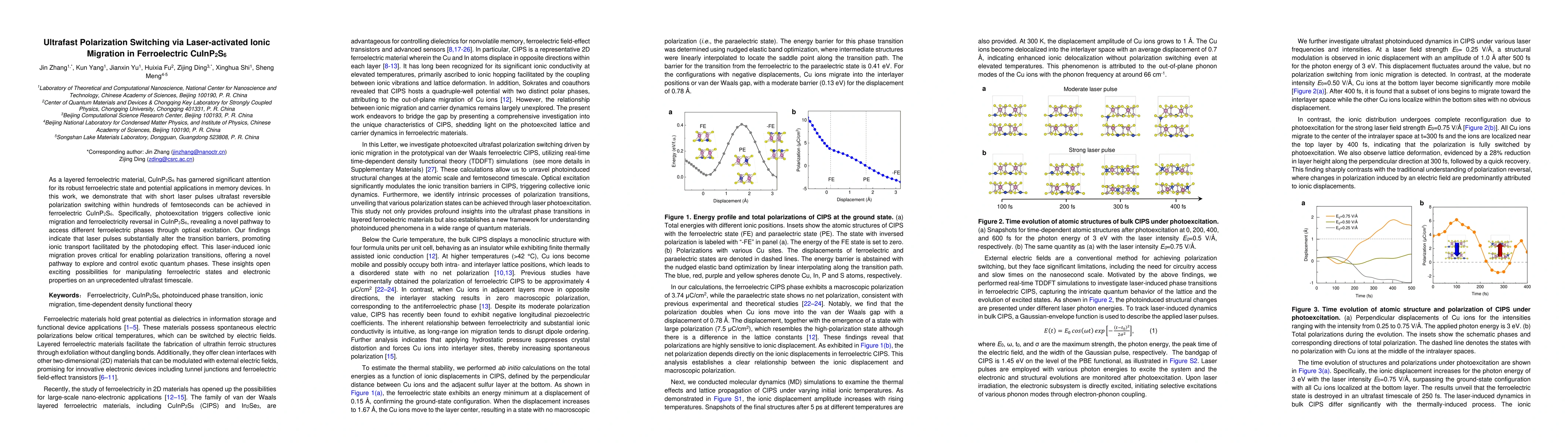 Thumbnail for Ultrafast Polarization Switching via Laser-activated Ionic Migration in
  Ferroelectric CuInP$_2$S$_6$