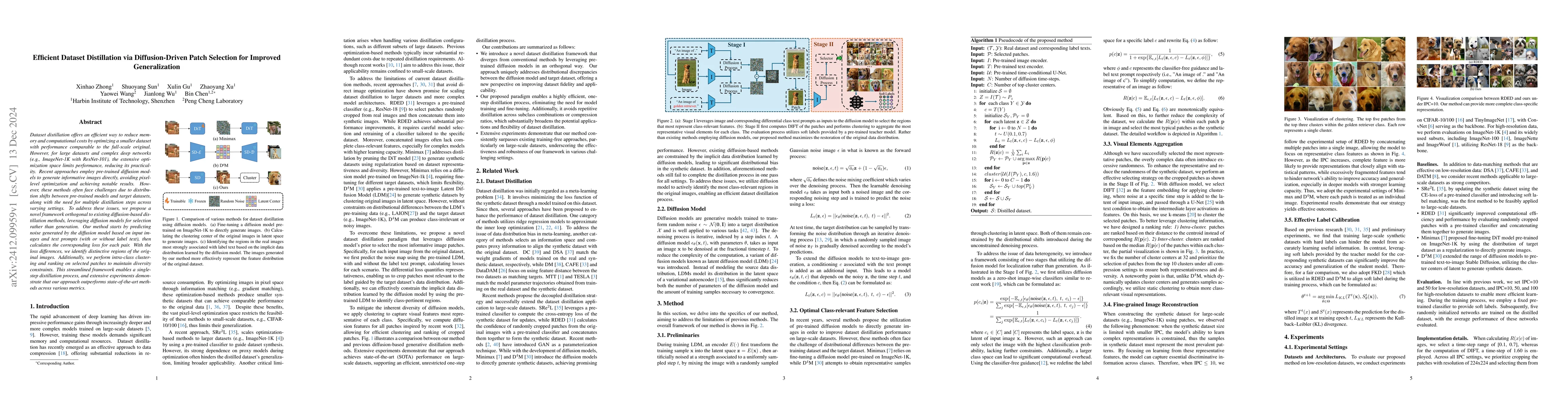 Thumbnail for Efficient Dataset Distillation via Diffusion-Driven Patch Selection for
  Improved Generalization