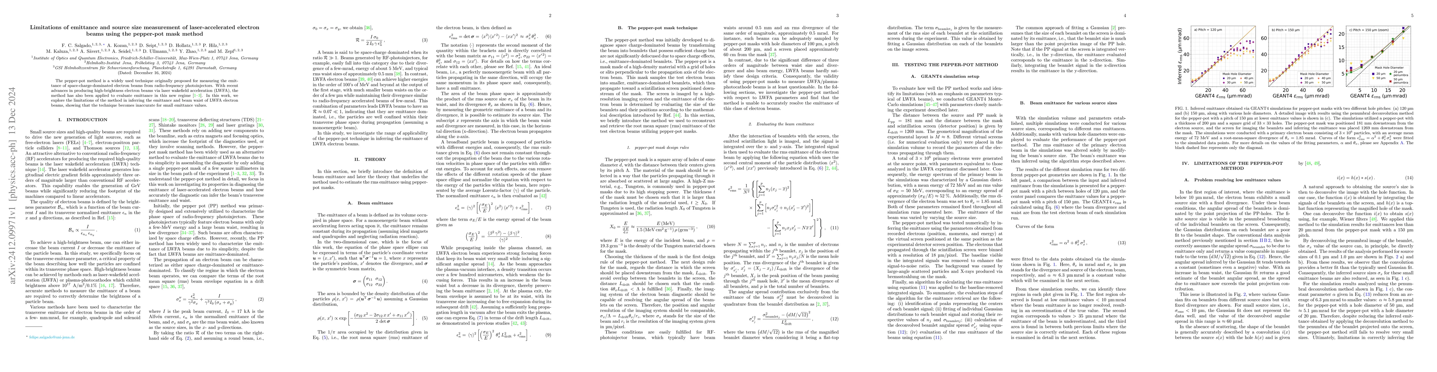 Thumbnail for Limitations of emittance and source size measurement of
  laser-accelerated electron beams using the pepper-pot mask method