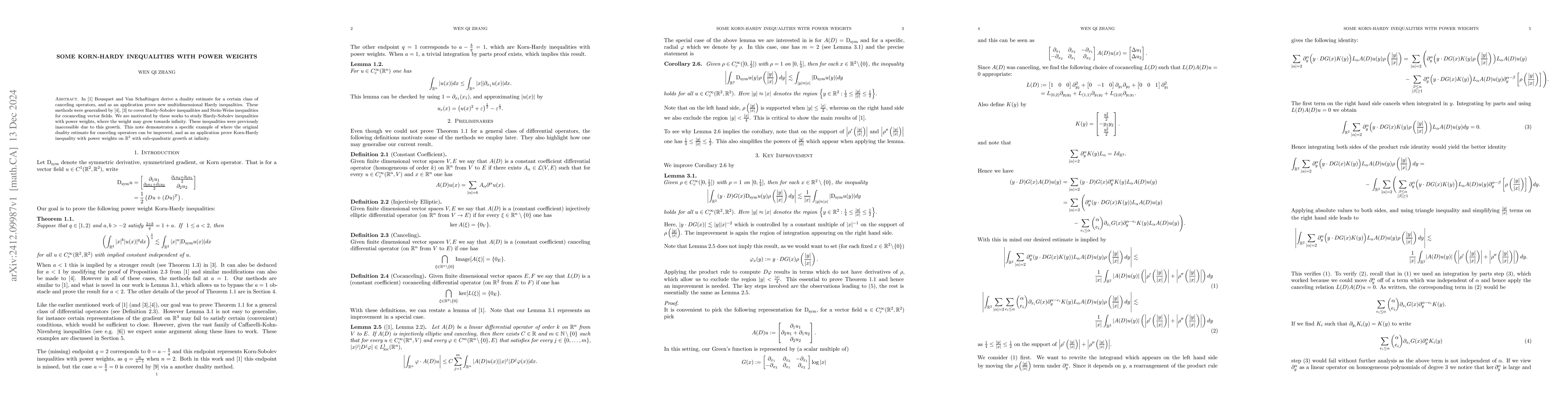 Thumbnail for Some Korn-Hardy inequalities with power weights