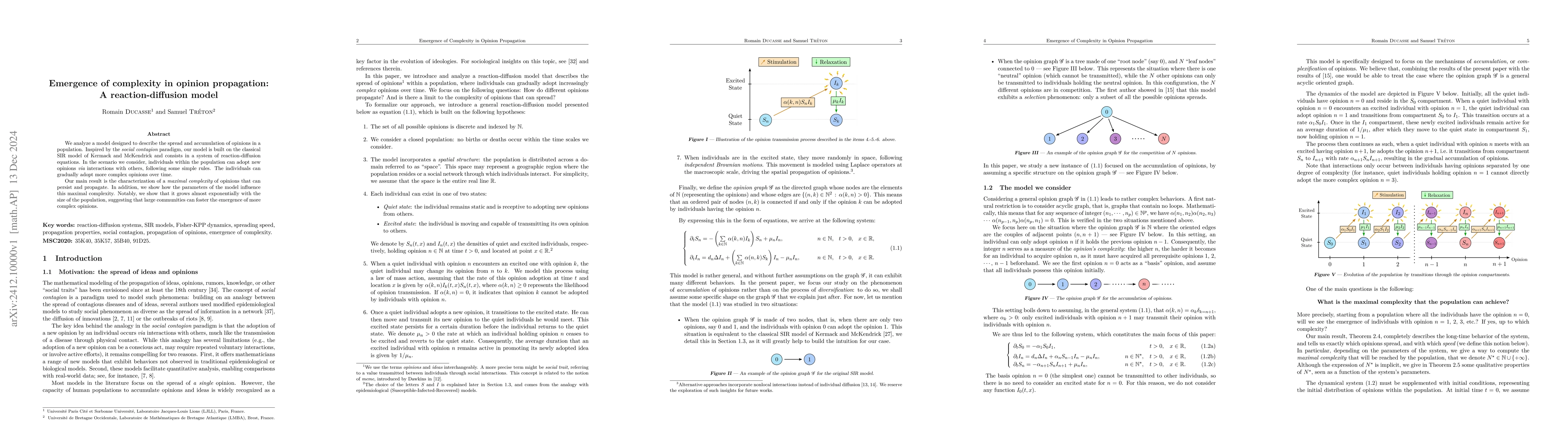 Thumbnail for Emergence of complexity in opinion propagation: A reaction-diffusion
  model