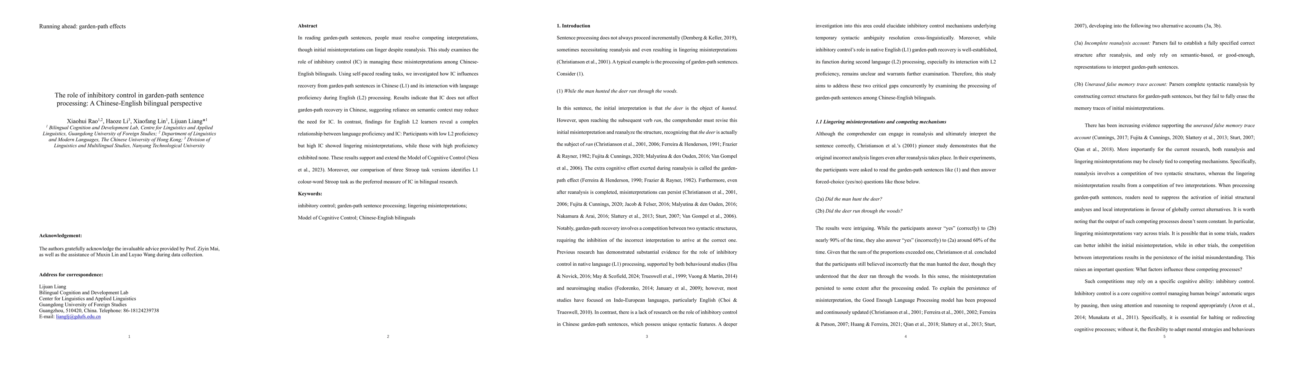 Thumbnail for The role of inhibitory control in garden-path sentence processing: A
  Chinese-English bilingual perspective