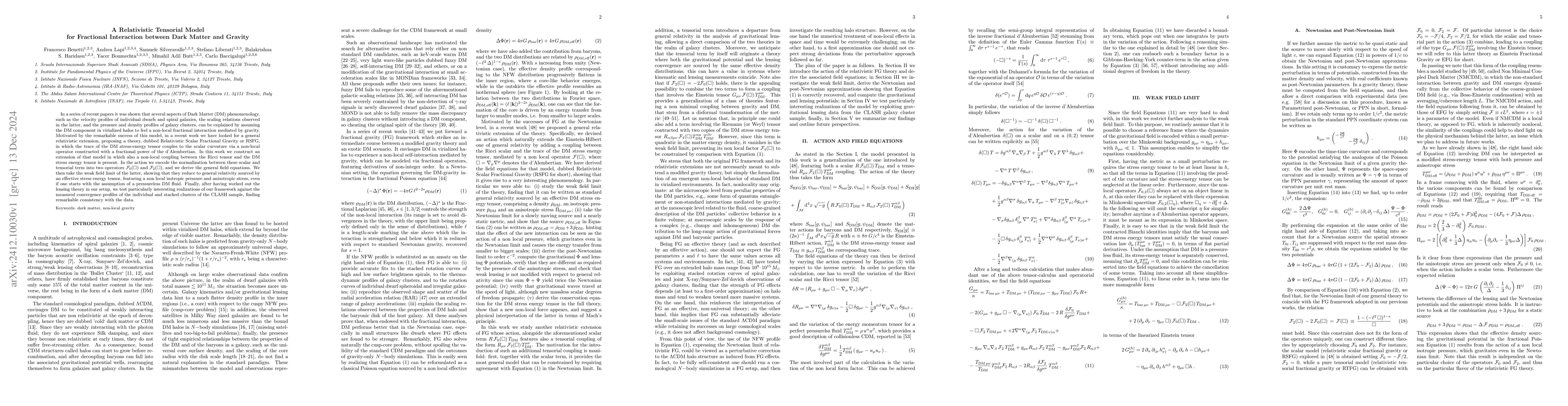 Thumbnail for A Relativistic Tensorial Model for Fractional Interaction between Dark
  Matter and Gravity