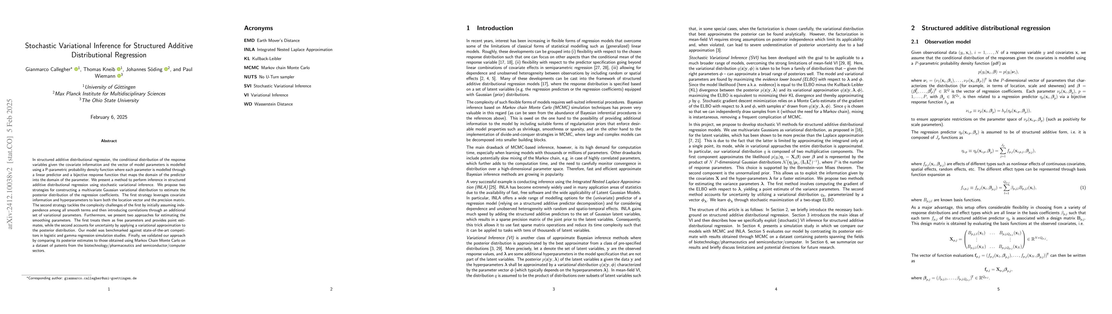 Thumbnail for Stochastic Variational Inference for Structured Additive Distributional
  Regression
