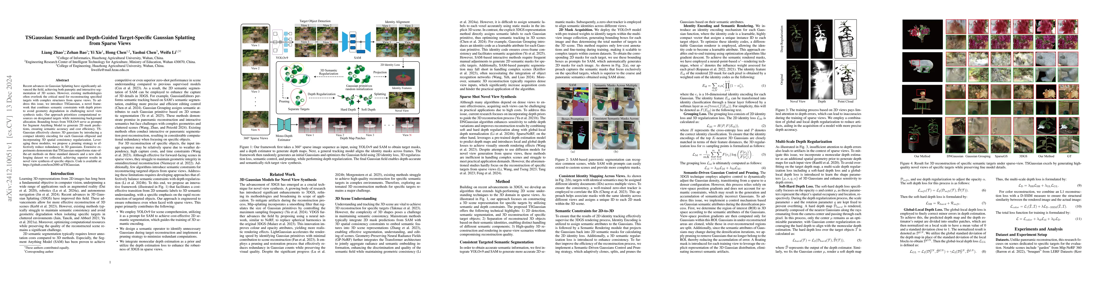 Thumbnail for TSGaussian: Semantic and Depth-Guided Target-Specific Gaussian Splatting
  from Sparse Views